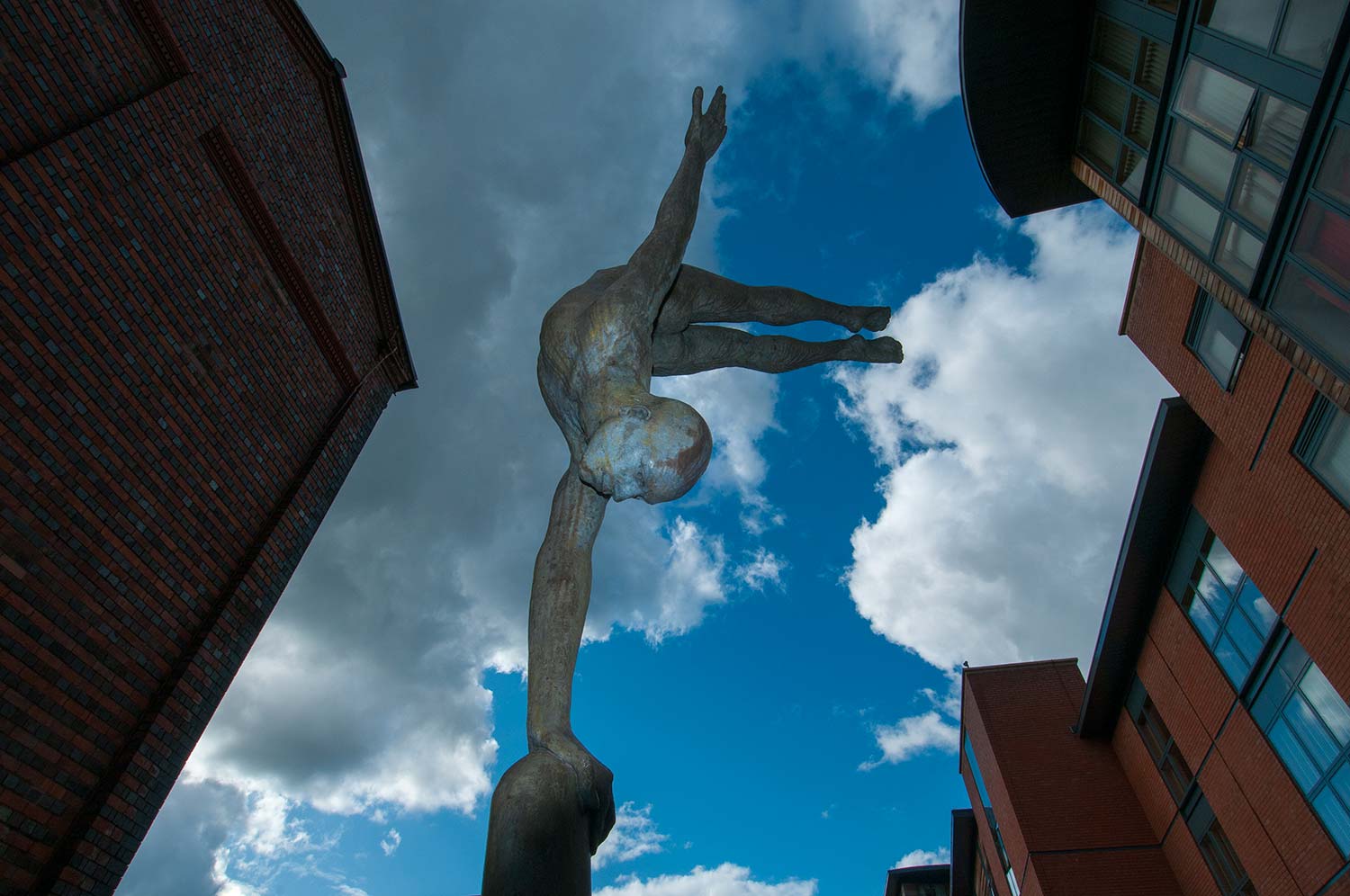 Diving sculpture by Cathy Lewis, Waterfront Walk, Birmingham