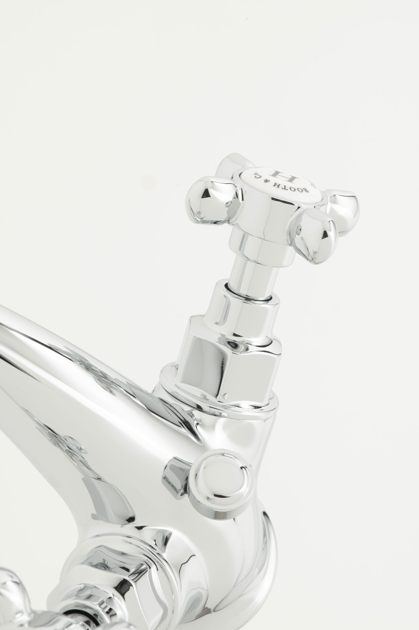 Traditional basin mixer from above for design layout