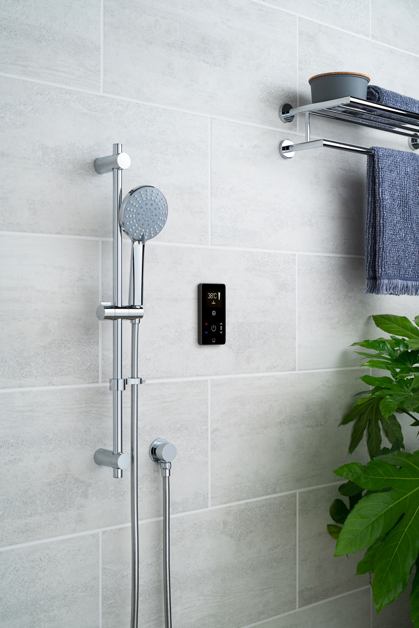 touch screen thermostatic shower valve and slide rail shower kit