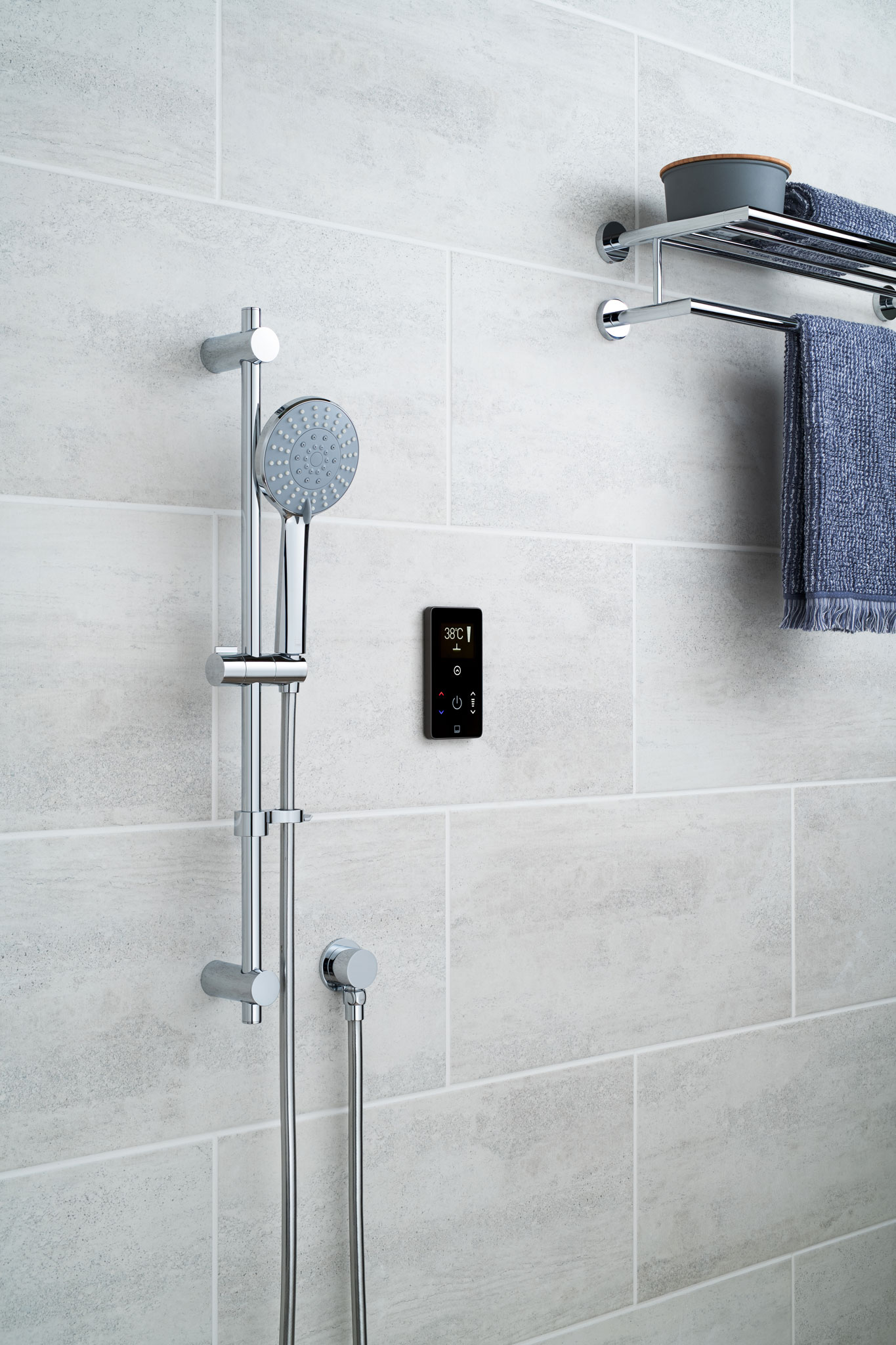 touch screen thermostatic shower valve and slide rail shower kit