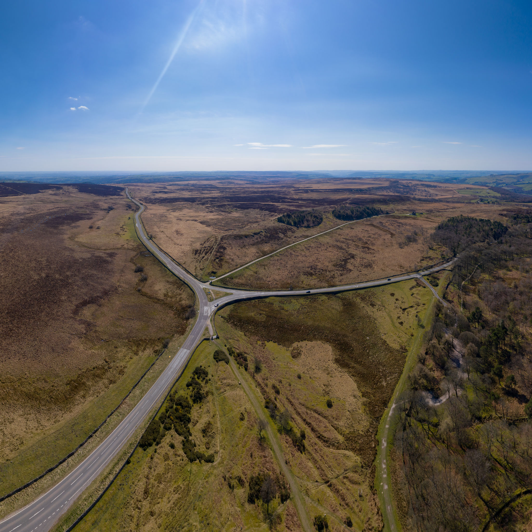 SK26847895, the A625 - B6054 junction on Totley Moss, Peak District